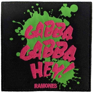 Ramones - Gabba Gabba, Hey Woven Patch in the group MERCHANDISE / Patch / Punk at Bengans Skivbutik AB (5538336)