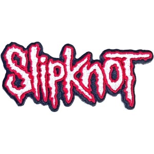 Slipknot - Cut-Out Logo Red Border Woven Patch in the group MERCHANDISE / Merch / Hårdrock at Bengans Skivbutik AB (5538442)