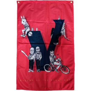 Queens Of The Stone Age - Villains Red Textile Poster in the group MERCHANDISE / Merch / Pop-Rock at Bengans Skivbutik AB (5538762)