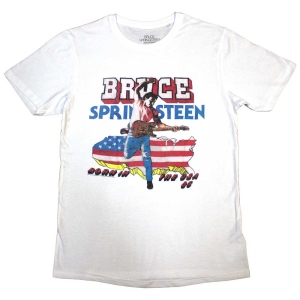 Bruce Springsteen - Born In The Usa '85 Uni Wht    S in the group Minishops / Bruce Springsteen / springsteen-merch at Bengans Skivbutik AB (5540643r)