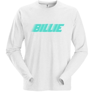 Billie Eilish - Racer Logo Fp Uni Wht L/S:  S in the group MERCHANDISE / Hoodies / Pop-Rock at Bengans Skivbutik AB (5541018r)