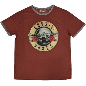 Guns N Roses - Classic Logo Ringer Uni Red    (S) in the group MERCHANDISE / T-shirt / Heavy Metal at Bengans Skivbutik AB (5542158)