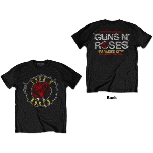 Guns N Roses - Rose Circle Paradise City Uni Bl    S in the group MERCHANDISE / T-shirt / Heavy Metal at Bengans Skivbutik AB (5542239r)