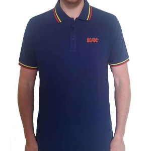 Ac/Dc - Classic Logo Uni Navy Piké:  in the group MERCHANDISE / T-shirt / Heavy Metal at Bengans Skivbutik AB (5542808r)
