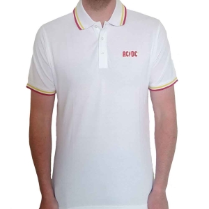 Ac/Dc - Classic Logo Uni Wht Piké:  in the group MERCHANDISE / T-shirt / Heavy Metal at Bengans Skivbutik AB (5542809r)