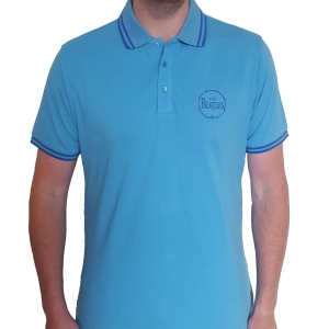 The Beatles - Drum Logo Uni Lht Blue Piké:  in the group MERCHANDISE / T-shirt / Pop-Rock at Bengans Skivbutik AB (5542811r)