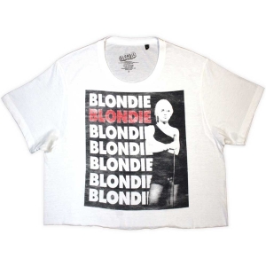 Blondie - Stacked Logo Lady Wht Crop Top:  in the group MERCHANDISE / T-shirt / Pop-Rock at Bengans Skivbutik AB (5543152r)