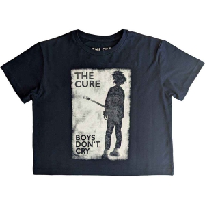 The Cure - Boys Don't Cry B&W Lady Navy Crop Top:  in the group MERCHANDISE / T-shirt / Heavy Metal at Bengans Skivbutik AB (5543154r)