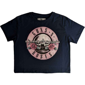 Guns N Roses - Classic Logo Lady Navy Crop Top:  in the group MERCHANDISE / T-shirt / Hårdrock at Bengans Skivbutik AB (5543160r)