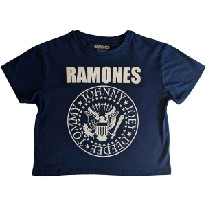 Ramones - Presidential Seal Lady Denim Crop Top:  in the group MERCHANDISE / T-shirt / Punk at Bengans Skivbutik AB (5543176r)