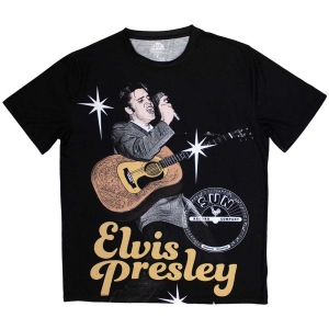 Elvis Presley - Elvis Mic Uni Bl Sublim  in the group MERCHANDISE / T-shirt / Nyheter / Pop-Rock at Bengans Skivbutik AB (5544011r)