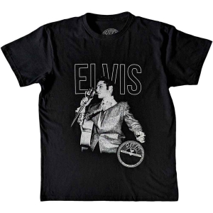 Elvis Presley - Elvis Live Portrait Uni Bl  in the group MERCHANDISE / T-shirt / Nyheter / Pop-Rock at Bengans Skivbutik AB (5544012r)