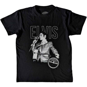 Elvis Presley - Elvis Live Portrait Uni Bl in the group MERCHANDISE / T-shirt / Pop-Rock at Bengans Skivbutik AB (5544012r)