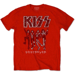 Kiss - Destroyer Sketch Uni Red  in the group MERCHANDISE / T-shirt / Nyheter / Hårdrock at Bengans Skivbutik AB (5544870r)