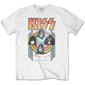 Kiss - World Wide Uni Wht  in the group MERCHANDISE / T-shirt / Heavy Metal at Bengans Skivbutik AB (5544872r)
