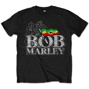Bob Marley - Distress Logo Uni Bl  in the group MERCHANDISE / T-shirt / Nyheter / Reggae at Bengans Skivbutik AB (5545995)