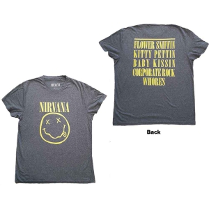 Nirvana - Yellow Happy Face Flower Sniffin in the group MERCHANDISE / T-shirt / Nyheter / Pop-Rock at Bengans Skivbutik AB (5546470r)
