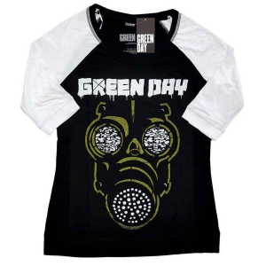 Green Day - Green Mask Lady Bl/Wht Raglan (3XL) in the group MERCHANDISE / T-shirt / Punk at Bengans Skivbutik AB (5546804)