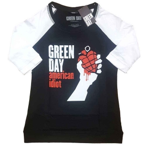 Green Day - American Idiot Lady Bl/Wht Raglan in the group MERCHANDISE / T-shirt / Nyheter / Punk at Bengans Skivbutik AB (5547133r)