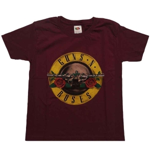 Guns N Roses - Classic Logo Boys T-Shirt Maroon in the group MERCHANDISE / Merch / Hårdrock at Bengans Skivbutik AB (5548709r)