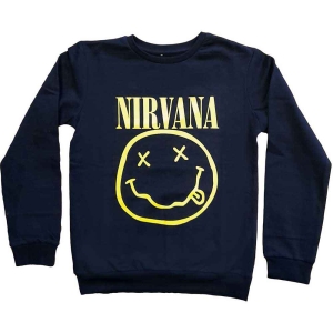 Nirvana - Happy Face Boys Blue Sweatshirt in the group MERCHANDISE / Merch / Nyheter / Pop-Rock at Bengans Skivbutik AB (5548767r)