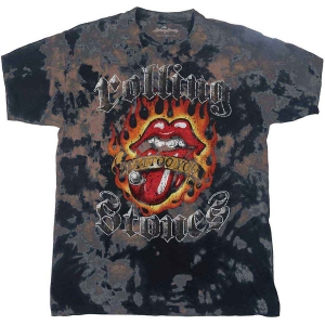 Rolling Stones - Tattoo Flames Boys T-Shirt Grey Dip-Dye in the group MERCHANDISE / Merch / Nyheter / Pop-Rock at Bengans Skivbutik AB (5548833r)