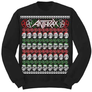 Anthrax - Skulls Christmas Uni Bl Sweatshirt in the group MERCHANDISE / Sweatshirt / Heavy Metal at Bengans Skivbutik AB (5551297r)