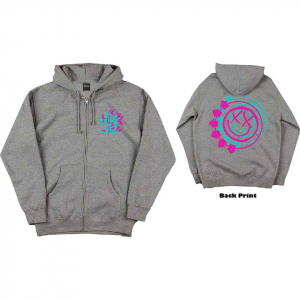 Blink-182 - Double Six Arrow Smile Grey Zip Hoodie in the group OTHER / Övrigt /  at Bengans Skivbutik AB (5552086r)