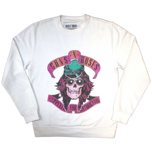 Guns N Roses - Axl Skull Uni Wht Sweatshirt in the group MERCHANDISE / Sweatshirt / Heavy Metal at Bengans Skivbutik AB (5552580r)