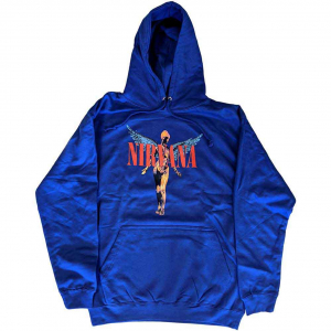 Nirvana - Angelic Uni Blue Hoodie  in the group MERCHANDISE / Hoodies / Pop-Rock at Bengans Skivbutik AB (5553888r)