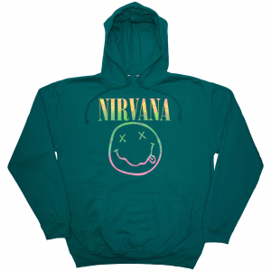 Nirvana - Sorbet Ray Happy Face Turq Hoodie  in the group OTHER / Övrigt /  at Bengans Skivbutik AB (5553896r)