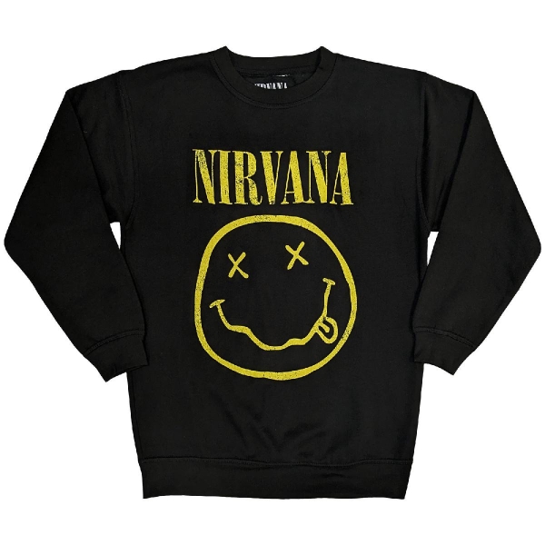 Nirvana - Yellow Happy Face Bl Sweatshirt in the group MERCH / Clothing / Sweatshirts at Bengans Skivbutik AB (5553905r)