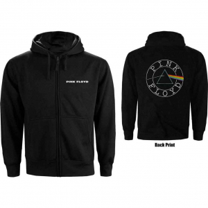 Pink Floyd - Circle Logo Backprint Bl Zip Hoodie in the group OTHER / Övrigt /  at Bengans Skivbutik AB (5553936r)