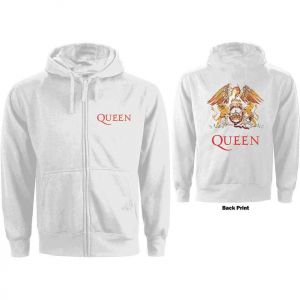 Queen - Classic Crest Lady Wht Zip Hoodie  in the group OTHER / Övrigt /  at Bengans Skivbutik AB (5553972r)