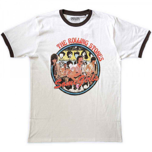 Rolling Stones - Some Girls Circle Ringer Wht T-Shirt  (M) in the group OTHER / Övrigt /  at Bengans Skivbutik AB (5556673)