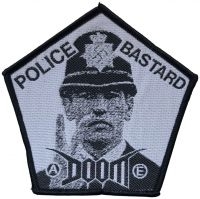 Doom - Patch Police Bastard Black Border ( in the group MERCHANDISE / Patch / Pop-Rock at Bengans Skivbutik AB (5562688)