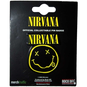 Nirvana - Logo & Happy Face Cut-Out Pin Badge in the group MERCHANDISE / Pin-Button Badge / Pop-Rock at Bengans Skivbutik AB (5562889)