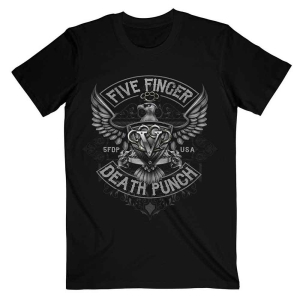 Five Finger Death Punsch - Howe Eagle Crest Uni Bl T-Shirt in the group MERCHANDISE / T-shirt / Heavy Metal at Bengans Skivbutik AB (5563599r)