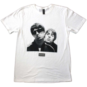 Oasis - Noel & Liam Square Photo Wht T-Shirt  (M) in the group MERCHANDISE / T-shirt / Pop-Rock at Bengans Skivbutik AB (5564157)