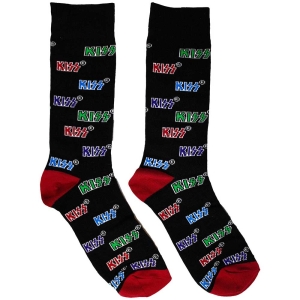 Kiss - Coloured Logos Patt Bl Socks (Eu 39-45) in the group MERCHANDISE /  /  at Bengans Skivbutik AB (5564506)