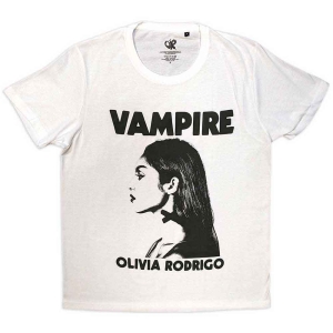 Olivia Rodrigo - Vampire Uni Wht T-Shirt  (2XL) in the group MERCHANDISE / T-shirt / Pop-Rock at Bengans Skivbutik AB (5566621)
