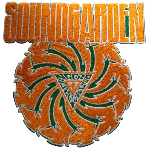 Soundgarden - Badmotorfinger Orange Green Woven Patch in the group MERCHANDISE / Patch / Pop-Rock at Bengans Skivbutik AB (5581877)