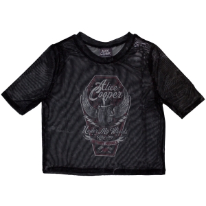 Alice Cooper - Under My Wheels Lady Bl Mesh Crop Top in the group MERCHANDISE / T-shirt / Heavy Metal at Bengans Skivbutik AB (5583006r)