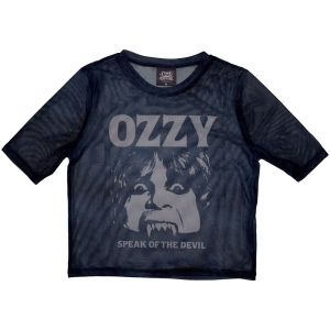 Ozzy Osbourne - Speak Of The Devil Lady Navy Mesh Crop Top in the group MERCHANDISE / T-shirt / Heavy Metal at Bengans Skivbutik AB (5583047r)