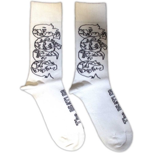 Beatles - Beatles White Album Faces Outlines Uni Wht Socks (Size 40-44) in the group MERCHANDISE /  /  at Bengans Skivbutik AB (5586278)