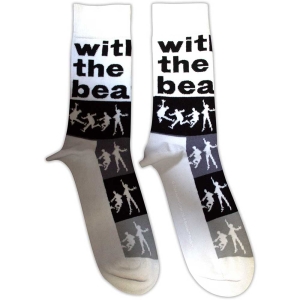 Beatles - Beatles With The Beatles Silhouette Stripes Uni Wht Socks (Size 40-44) in the group MERCHANDISE / / at Bengans Skivbutik AB (5586279)