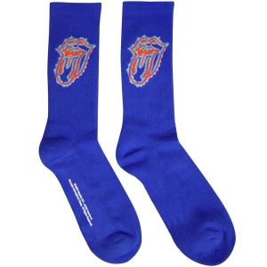 Rolling Stones - Doodle Tongue Uni Blue Socks (Size 40-44) in the group MERCHANDISE /  /  at Bengans Skivbutik AB (5586300)
