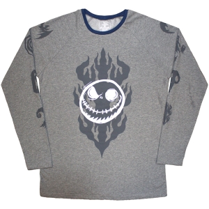 The Nightmare Before Christmas - Flaming Jack Uni Grey Longsleeve in the group MERCHANDISE / T-shirt / Soundtrack at Bengans Skivbutik AB (5586791r)