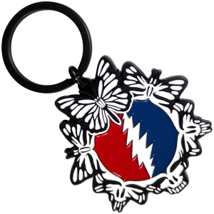 Grateful Dead - Steal Your Face Butterflies Keychain in the group MERCHANDISE / Keyring / Pop-Rock at Bengans Skivbutik AB (5589230)
