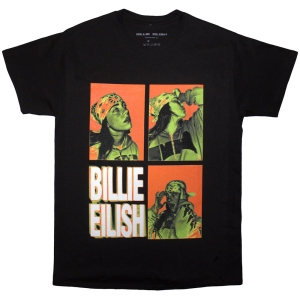 Billie Eilish - 3 Photo Logo Uni Bl T-Shirt in the group MERCHANDISE / T-shirt / Pop-Rock at Bengans Skivbutik AB (5593175r)